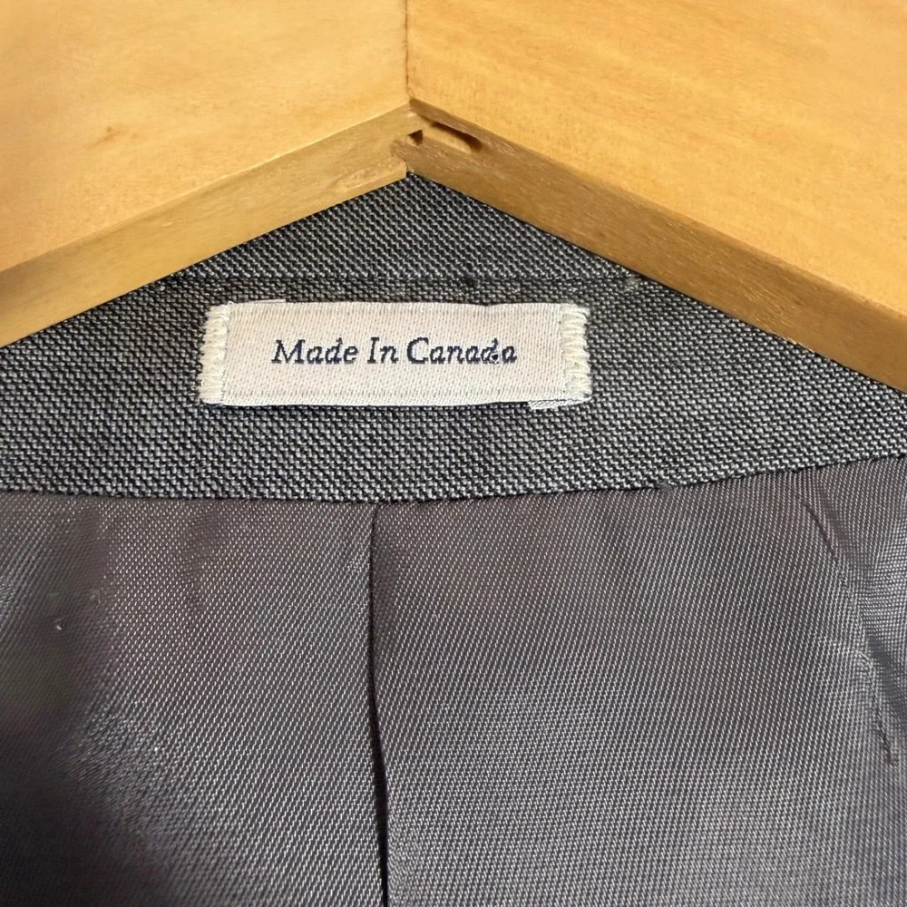 Peter Millar Suit 2 Button Mens 48R (Fits 46S) Grey 100% Wool 42x29 EUC Canada